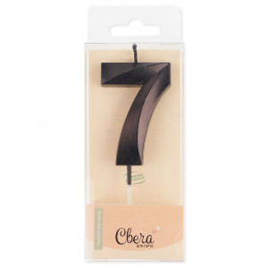 Логотип «Свеча Цифра, 7 Грани, Черный, Металлик, 4,2*6 + 4,5 см, 1 шт. с держат.»