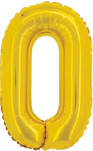 Логотип «Шар с клапаном (16''/41 см) Мини-цифра, 0, Золото, 1 шт.»