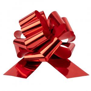 Логотип «Бант Шар, Красный, Металлик, 21 см, 1 шт. в упак.»