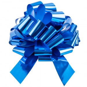 Логотип «Бант Шар, Синий, Металлик, 36 см, 1 шт. в упак.»