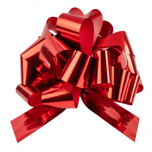 Логотип «Бант Шар, Красный, Металлик, 36 см, 1 шт. в упак.»