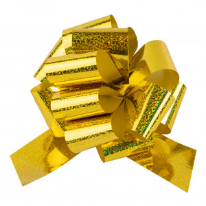 Логотип «Бант Шар, Золото, Голография, 21 см, 1 шт. в упак.»