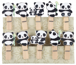 Логотип «Декоративные прищепки, Панды, 3,5 см. Ассорти, 10 шт.»