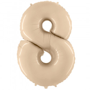 Логотип «Шар (40''/102 см) Цифра, 8, Кремовый, 1 шт. в уп.»