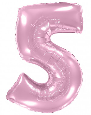 Логотип «Шар (40''/102 см) Цифра, 5, Розовый, Макарунс, 1 шт. в уп.»