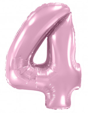 Логотип «Шар (40''/102 см) Цифра, 4, Розовый, Макарунс, 1 шт. в уп.»