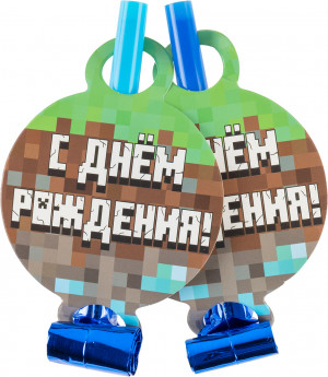 Логотип «Карнавальные язычки гудки, Пиксели, 11 см, 6 шт. в упак.»