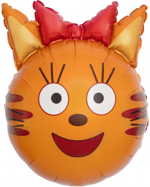 Логотип «Шар (19''/48 см) Фигура, Голова, Три Кота, Карамелька, 1 шт.»