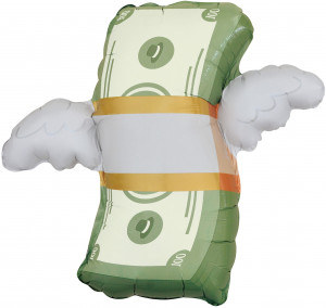 Логотип «Шар (31''/79 см) Фигура, Деньги с крыльями, 1 шт. в уп.»