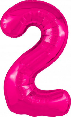 Логотип «Шар (40''/102 см) Цифра, 2 Slim, Фуксия, 1 шт. в уп.»