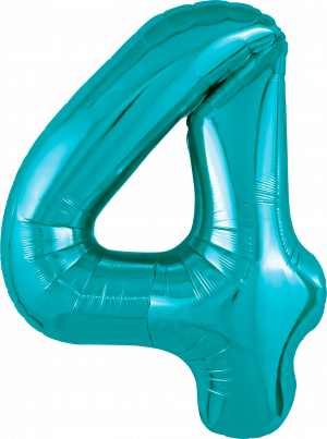 Логотип «Шар (40''/102 см) Цифра, 4 Slim, Океан, 1 шт. в уп.»