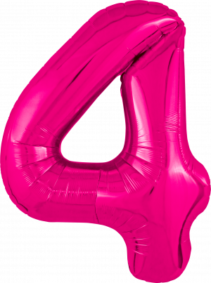 Логотип «Шар (40''/102 см) Цифра, 4 Slim, Фуксия, 1 шт. в уп.»