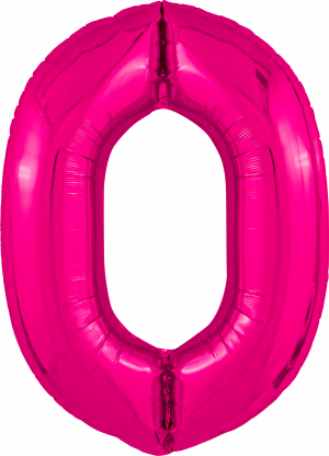 Логотип «Шар (40''/102 см) Цифра, 0 Slim, Фуксия, 1 шт. в уп.»