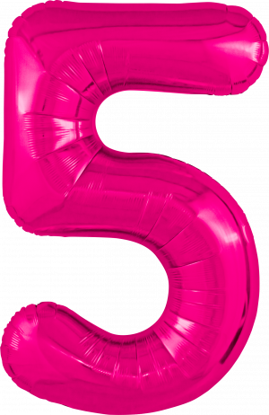 Логотип «Шар (40''/102 см) Цифра, 5 Slim, Фуксия, 1 шт. в уп.»