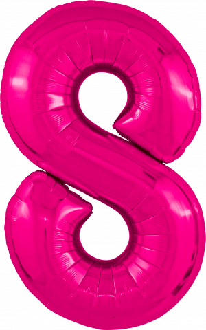 Логотип «Шар (40''/102 см) Цифра, 8 Slim, Фуксия, 1 шт. в уп.»