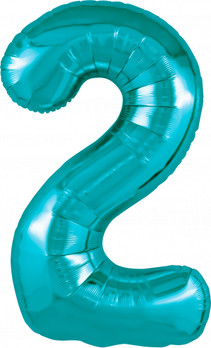 Логотип «Шар (40''/102 см) Цифра, 2 Slim, Океан, 1 шт. в уп.»