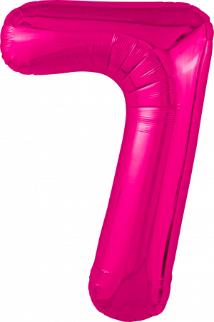 Логотип «Шар (40''/102 см) Цифра, 7 Slim, Фуксия, 1 шт. в уп.»