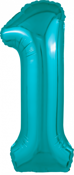 Логотип «Шар (40''/102 см) Цифра, 1 Slim, Океан, 1 шт. в уп.»