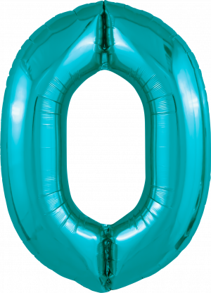 Логотип «Шар (40''/102 см) Цифра, 0 Slim, Океан, 1 шт. в уп.»