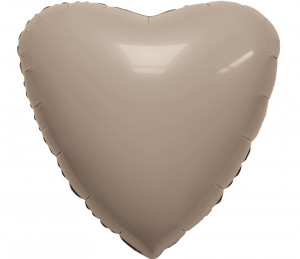 Логотип «Шар (19''/48 см) Сердце, Мистик, Кофе Латте, Сатин, 1 шт.»