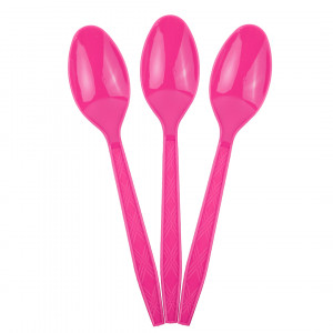 Логотип «Ложки, Ярко-розовый, 15 см, 10 шт. в упак.»