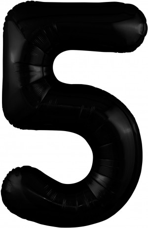 Логотип «Шар (40''/102 см) Цифра, 5 Slim, Черный блеск, 1 шт. в уп.»