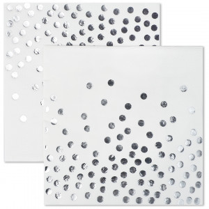 Логотип «Сервировочные салфетки, Конфетти, Белый/Серебро, Металлик, 33*33 см, 12 шт.»