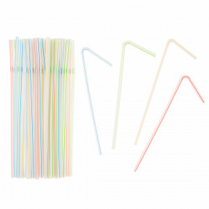 Логотип «Трубочки для коктейлей (пластик), Вертикальные полосы, Ассорти, 50 шт. в упак.»