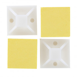 Логотип «Монтажная база Крепеж самоклеящийся, 28*28 мм. Белый, 100 шт.»