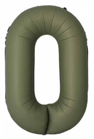 Логотип «Шар (40''/102 см) Цифра, 0 Slim, Оливковый, Матовый, 1 шт. в уп.»