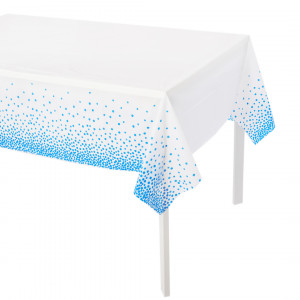 Логотип «Скатерть одноразовая, Конфетти, Белый/Голубой, 137*274 см, 1 шт.»