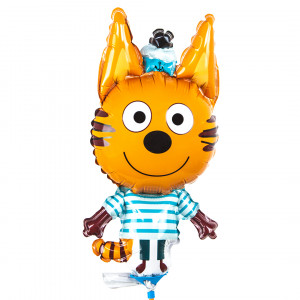 Логотип «Шар с клапаном (13''/33 см) Мини-фигура, Три Кота, Коржик, 5 шт. в уп.»