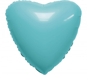Логотип «Шар (19''/48 см) Сердце, Аквамарин, Сатин, 1 шт.»