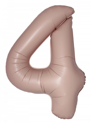 Логотип «Шар (40''/102 см) Цифра, 4 Slim, Винтажная роза, Матовый, 1 шт. в уп.»