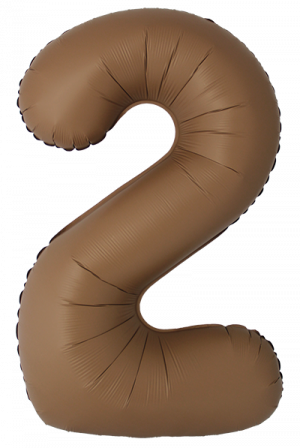 Логотип «Шар (40''/102 см) Цифра, 2 Slim, Шоколад, Матовый, 1 шт. в уп.»