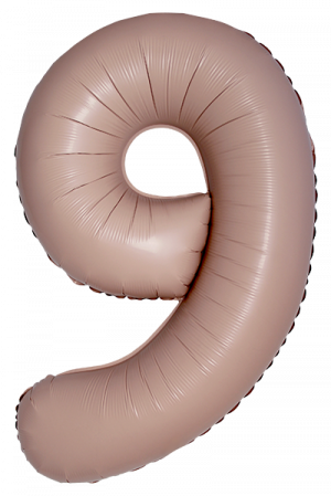 Логотип «Шар (40''/102 см) Цифра, 9 Slim, Винтажная роза, Матовый, 1 шт. в уп.»