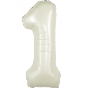 Логотип «Шар (40''/102 см) Цифра, 1, Белый песок, Сатин, 1 шт. в уп.»
