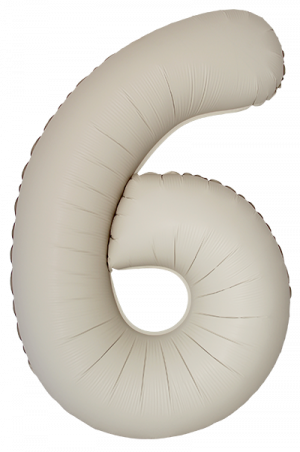 Логотип «Шар (40''/102 см) Цифра, 6 Slim, Кремовый Латте, Матовый, 1 шт. в уп.»