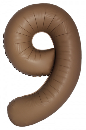 Логотип «Шар (40''/102 см) Цифра, 9 Slim, Шоколад, Матовый, 1 шт. в уп.»
