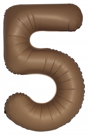 Логотип «Шар (40''/102 см) Цифра, 5 Slim, Шоколад, Матовый, 1 шт. в уп.»