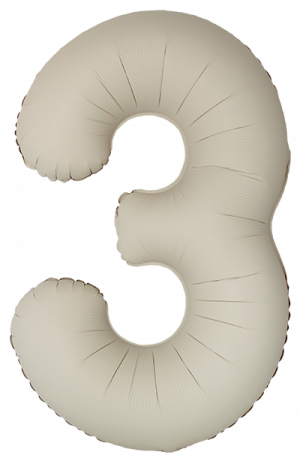 Логотип «Шар (40''/102 см) Цифра, 3 Slim, Кремовый Латте, Матовый, 1 шт. в уп.»