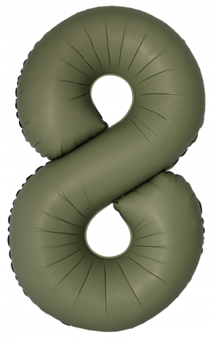 Логотип «Шар (40''/102 см) Цифра, 8 Slim, Оливковый, Матовый, 1 шт. в уп.»