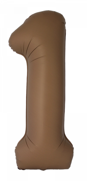 Логотип «Шар (40''/102 см) Цифра, 1 Slim, Шоколад, Матовый, 1 шт. в уп.»