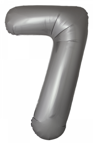 Логотип «Шар (40''/102 см) Цифра, 7 Slim, Лунное Серебро, Матовый, 1 шт. в уп.»