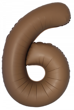 Логотип «Шар (40''/102 см) Цифра, 6 Slim, Шоколад, Матовый, 1 шт. в уп.»