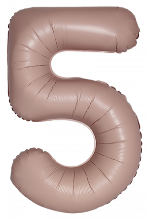 Логотип «Шар (40''/102 см) Цифра, 5 Slim, Винтажная роза, Матовый, 1 шт. в уп.»