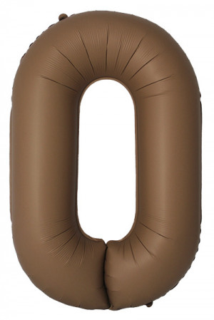 Логотип «Шар (40''/102 см) Цифра, 0 Slim, Шоколад, Матовый, 1 шт. в уп.»