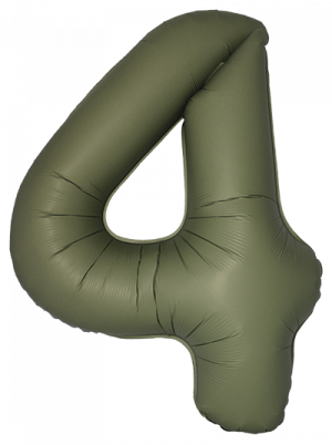 Логотип «Шар (40''/102 см) Цифра, 4 Slim, Оливковый, Матовый, 1 шт. в уп.»