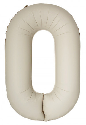 Логотип «Шар (40''/102 см) Цифра, 0 Slim, Кремовый Латте, Матовый, 1 шт. в уп.»