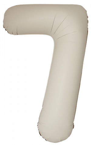 Логотип «Шар (40''/102 см) Цифра, 7 Slim, Кремовый Латте, Матовый, 1 шт. в уп.»